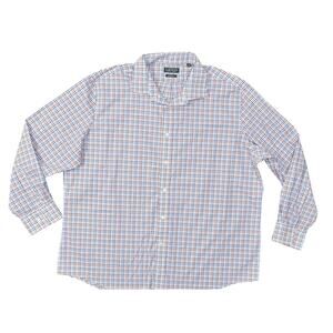 Lauren Ralph Lauren Men's 2XL Blue Plaid Cotton Blend Button Shirt Long Sleeve